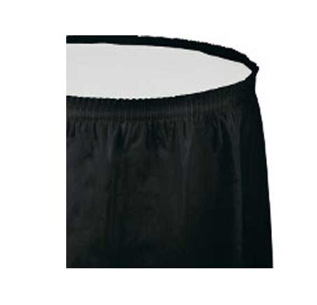 TABLE SKIRT PLASTIC 14'T BLACK VELVET