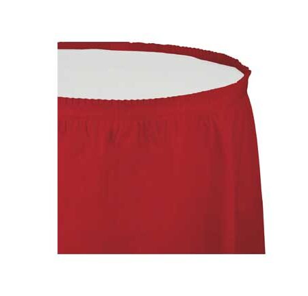 TABLE SKIRT PLASTIC 14'T CLASSIC RED