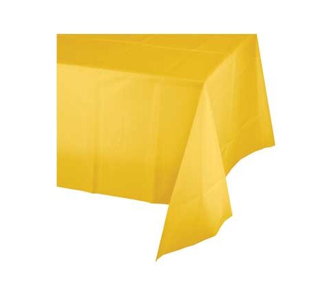 TABLE COVER PLASTIC 54X108 YELLOW BUS
