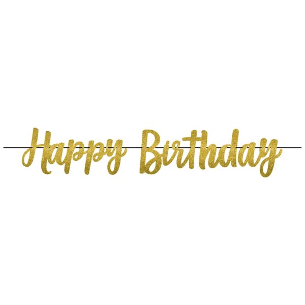 GOLD BIRTHDAY GLITTER LETTER BANNER