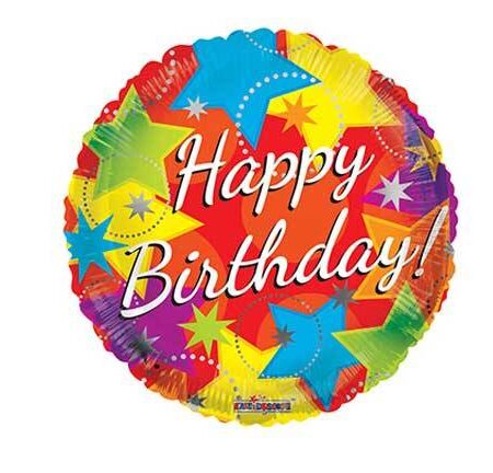 18" BDAY BRIGHT STARS