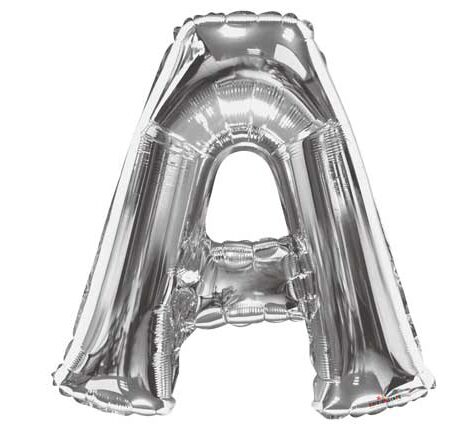 34" SC LETTER "A" SILVER SHAPE