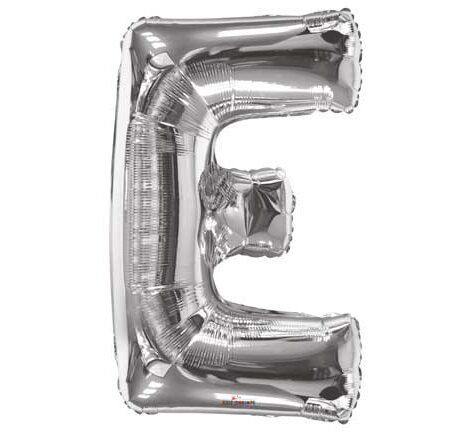 34" SC LETTER "E" SILVER SHAPE