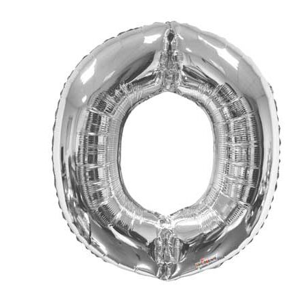 34" SC LETTER "O" SILVER SHAPE