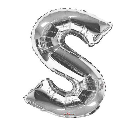 34" SC LETTER "S" SILVER SHAPE
