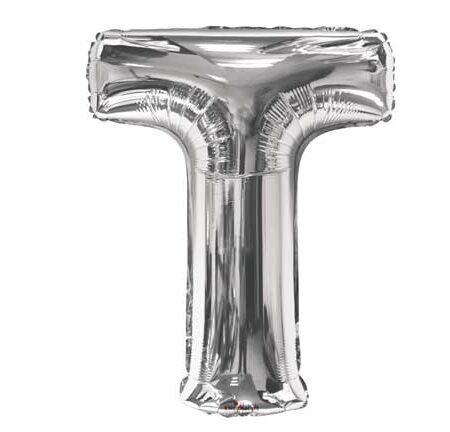 34" SC LETTER "T" SILVER SHAPE