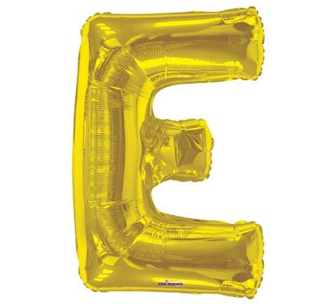 34" SC LETTER "E" GOLD SHAPE SP
