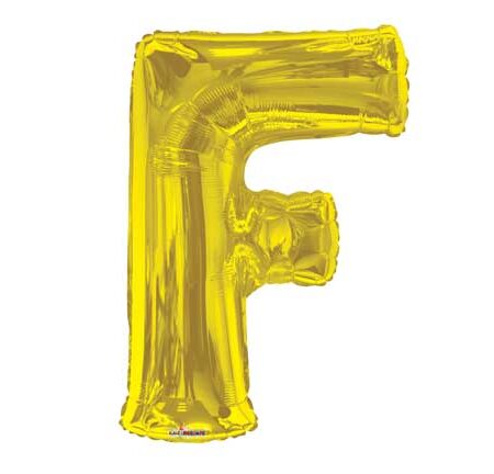 34" SC LETTER "F" GOLD SHAPE SP