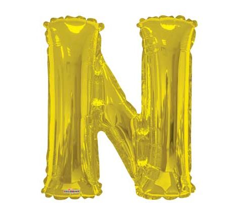 34" SC LETTER "N" GOLD SHAPE SP