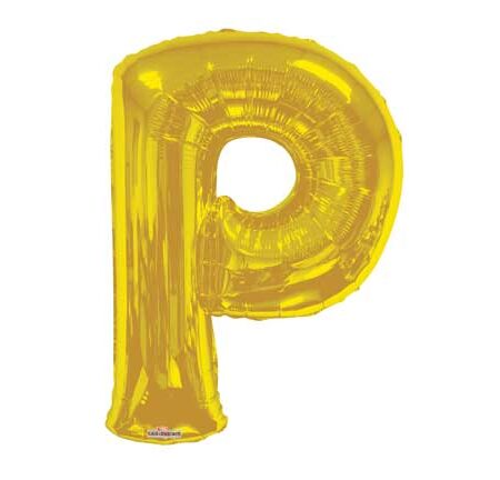 34" SC LETTER "P" GOLD SHAPE SP