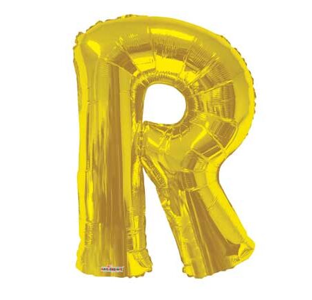 34" SC LETTER "R" GOLD SHAPE SP