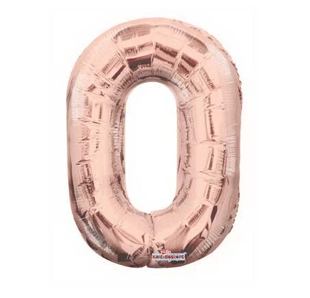 14" NUMBER 0 ROSE GOLD SHAPE