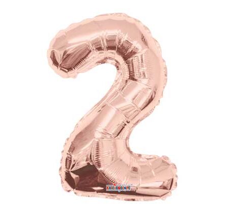 14" NUMBER 2 ROSE GOLD SHAPE