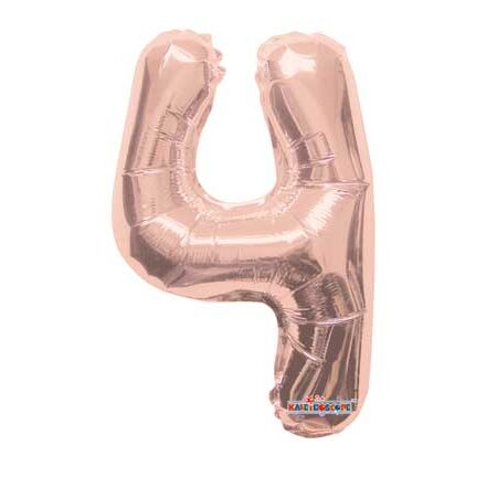 14" NUMBER 4 ROSE GOLD SHAPE