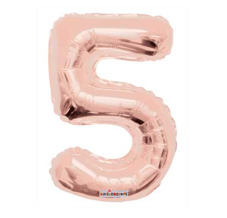 14" NUMBER 5 ROSE GOLD SHAPE