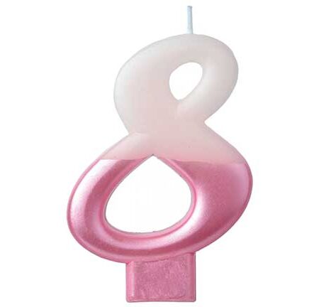 CANDLE NUMERAL #8 PINK