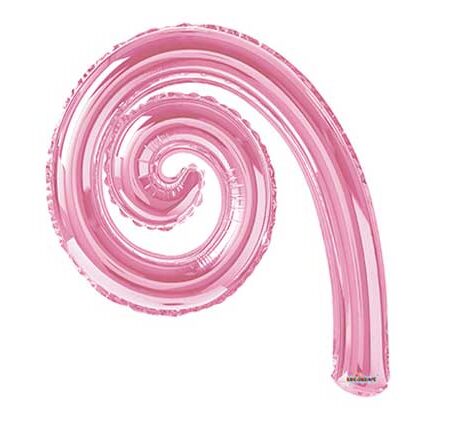 14" KURLY SPIRAL PINK 5CT