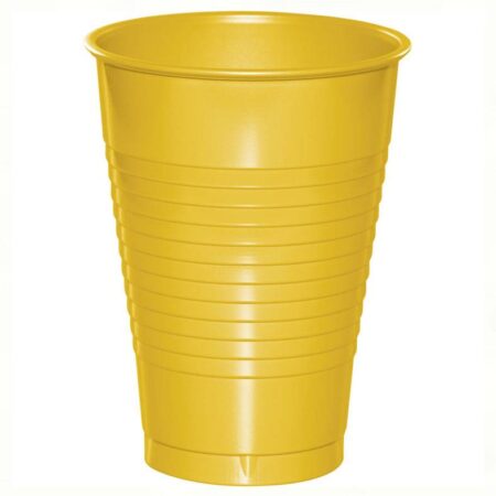 CUPS PLASTIC 12oz SCHOOL BUS YELLOW
