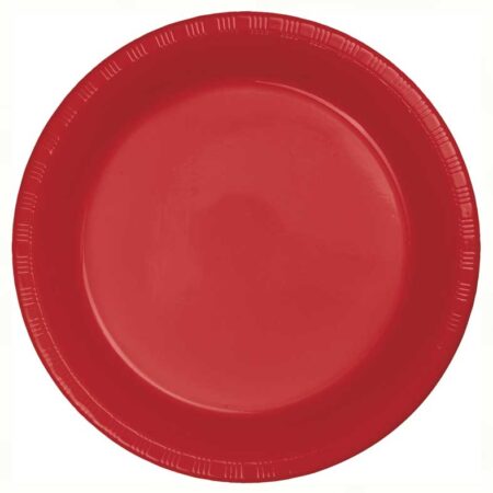 PLATES PLASTIC 10" CLASSIC RED