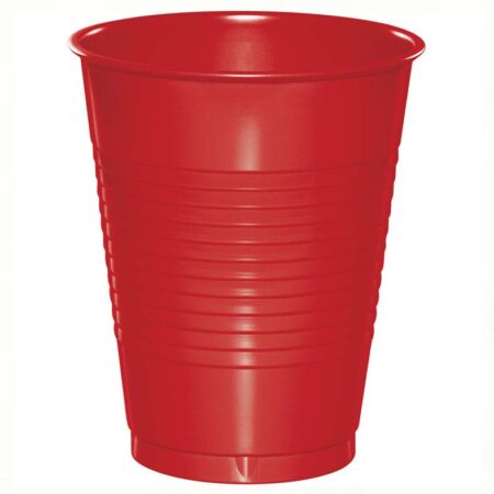 CUPS PLASTIC 16oz SHIMM RED