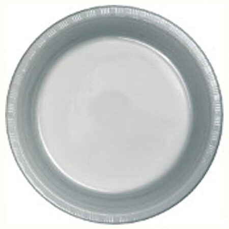 PLATES PLASTIC 10" SHIMMERING SILVER