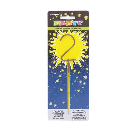 CANDLES SPARKLER 7" NUMERAL 2