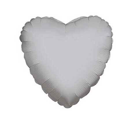 18" SC HEART SILVER