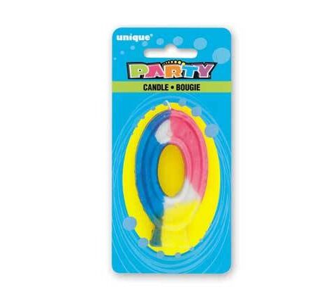 RAINBOW NUMERAL BIRTHDAY CANDLE #0