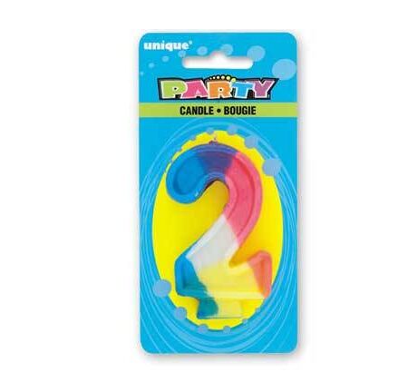 RAINBOW NUMERAL BIRTHDAY CANDLE #2