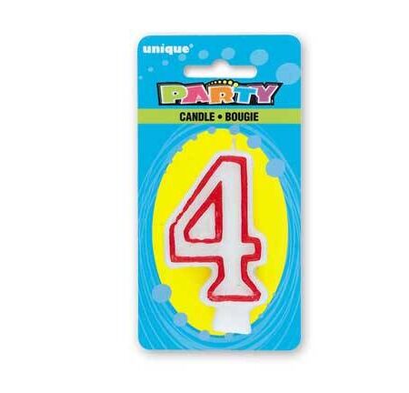 DELUXE NUMERAL BIRTHDAY CANDLE #4