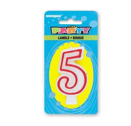 DELUXE NUMERAL BIRTHDAY CANDLE #5