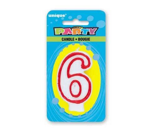 DELUXE NUMERAL BIRTHDAY CANDLE #6