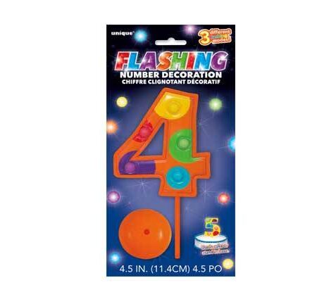 FLASHING NUMBER 4 DECORATION