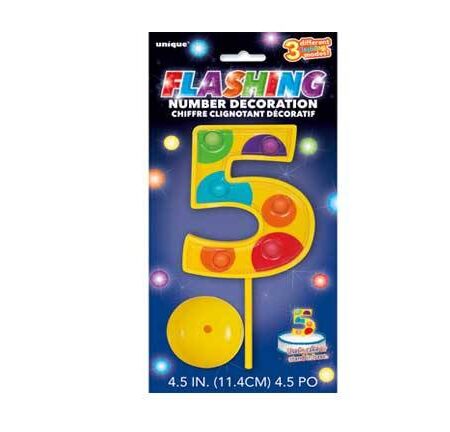 FLASHING NUMBER 5 DECORATION