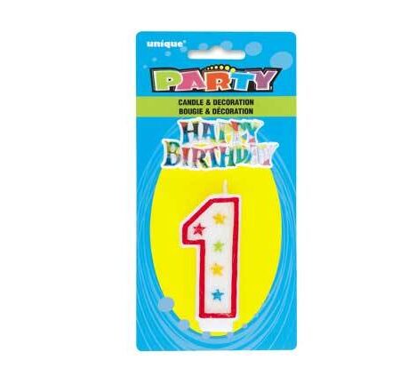 NUMBER 1 GLITTER BIRTHDAY CANDLE