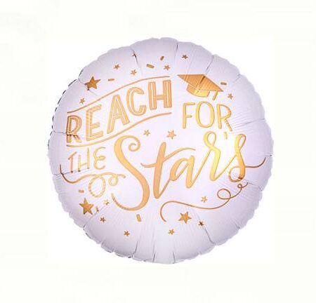 18" REACH FOR THE STARS WHITE & GOLD