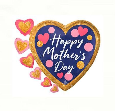 24" HMD NAVY PINK & GLITTER DOTS