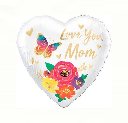 28" LOVE YOU MOM SATIN FLORAL FRONT