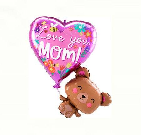 31" LOVE YOU MOM BEAR FRONT