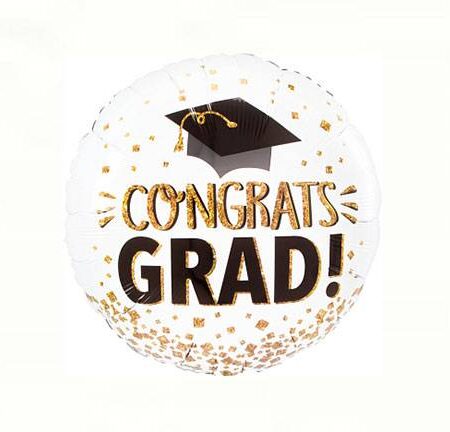 18" CONGRATS GRAD GOLD GLITTER