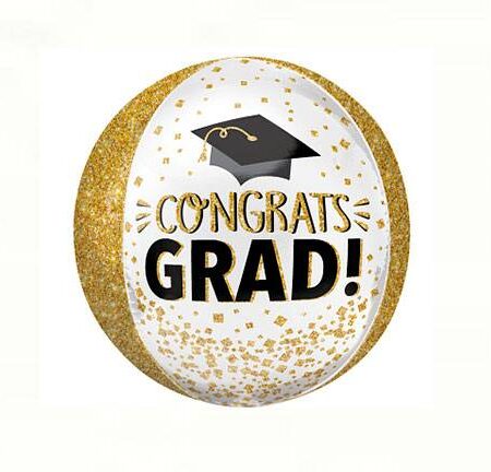 16" CONGRATS GRAD GOLD GLITTER