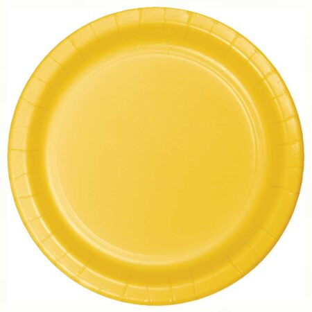 PLATES PAPER 9" SCHOOL BUS YELLOW
