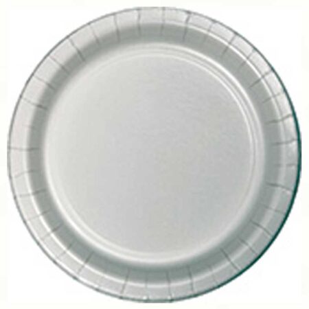 PLATES PAPER 9" SHIMMERING SILVER