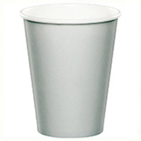 CUPS PAPER 9oz SHIMMERING SILVER