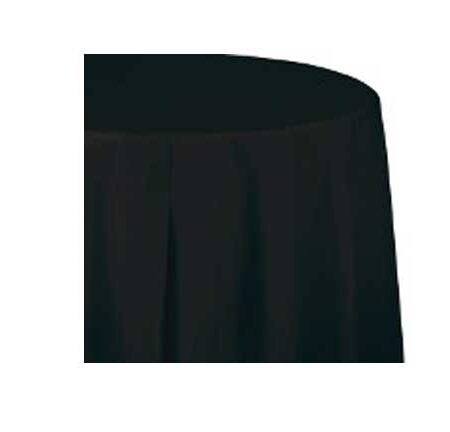 TABLE COVER PLASTIC ROUND BLACK VELVET
