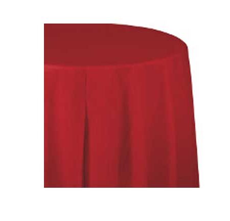 TABLE COVER PLASTIC ROUND CLASSIC RED