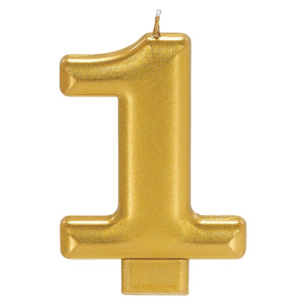 CANDLE GOLD NUMERAL #1