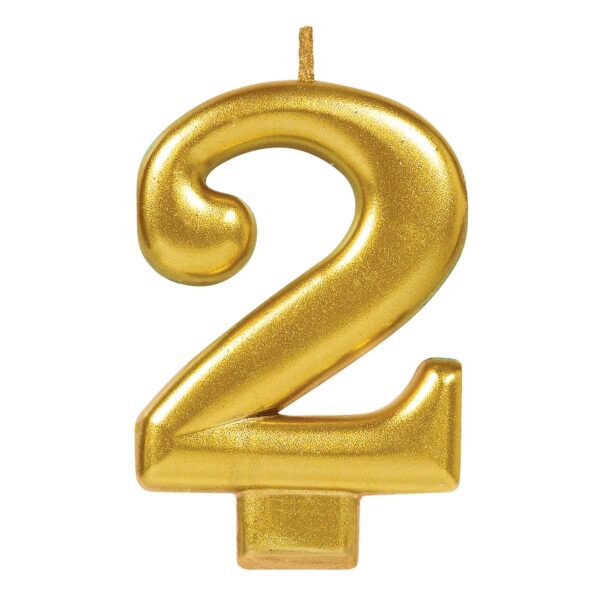 CANDLE GOLD NUMERAL #2