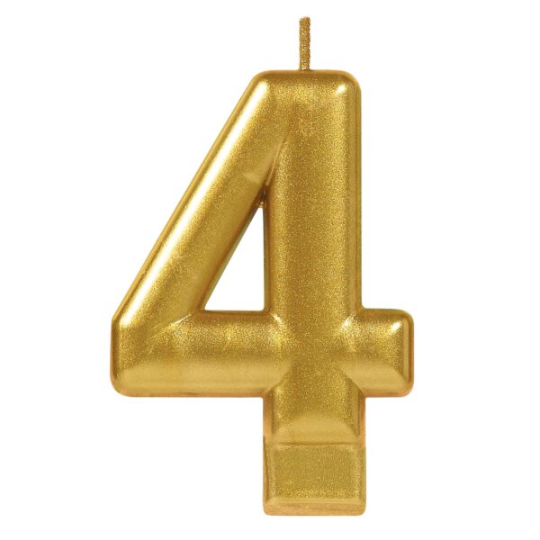 CANDLE GOLD NUMERAL #4
