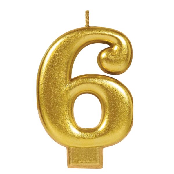 CANDLE GOLD NUMERAL #6